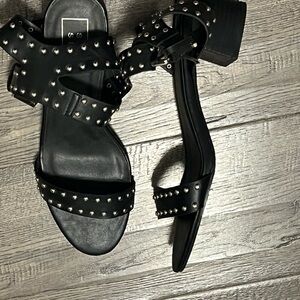 Studded Black Block Heel Sandals - LuLus